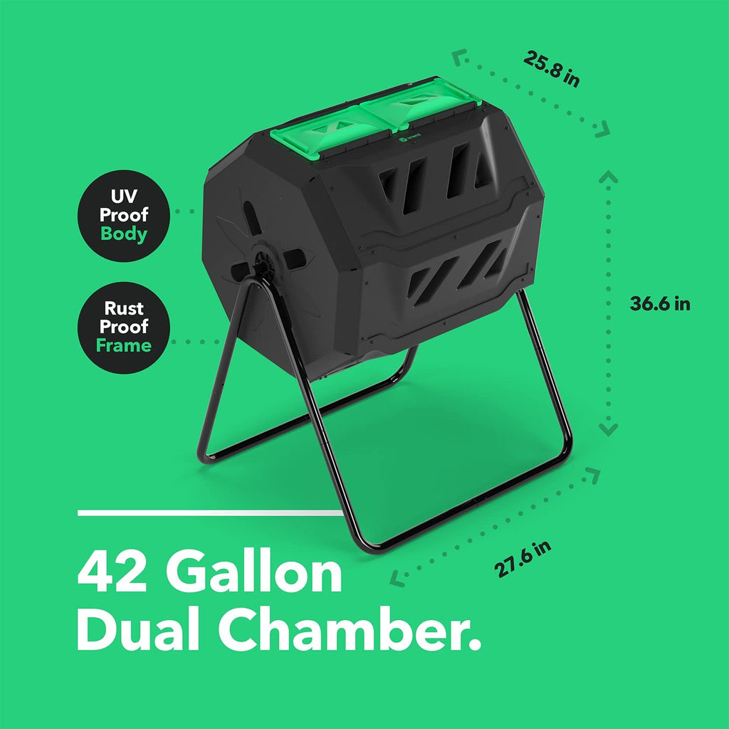 Dual Chamber 42 gal Outdoor Compost Bin W494560