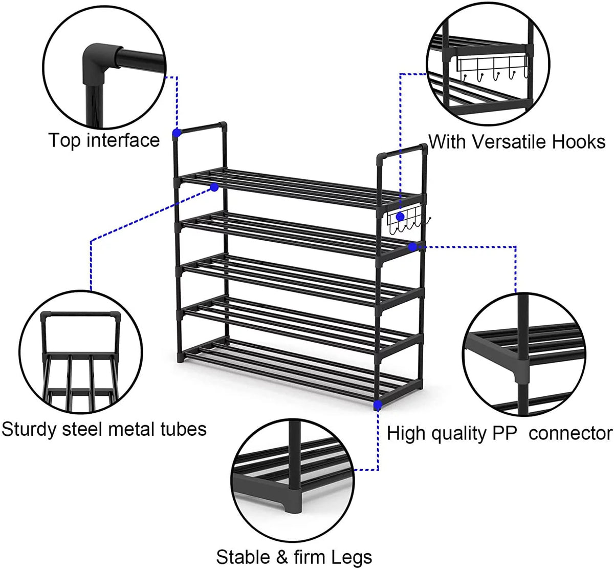 5-Tiers Stackable Shoe Rack G689