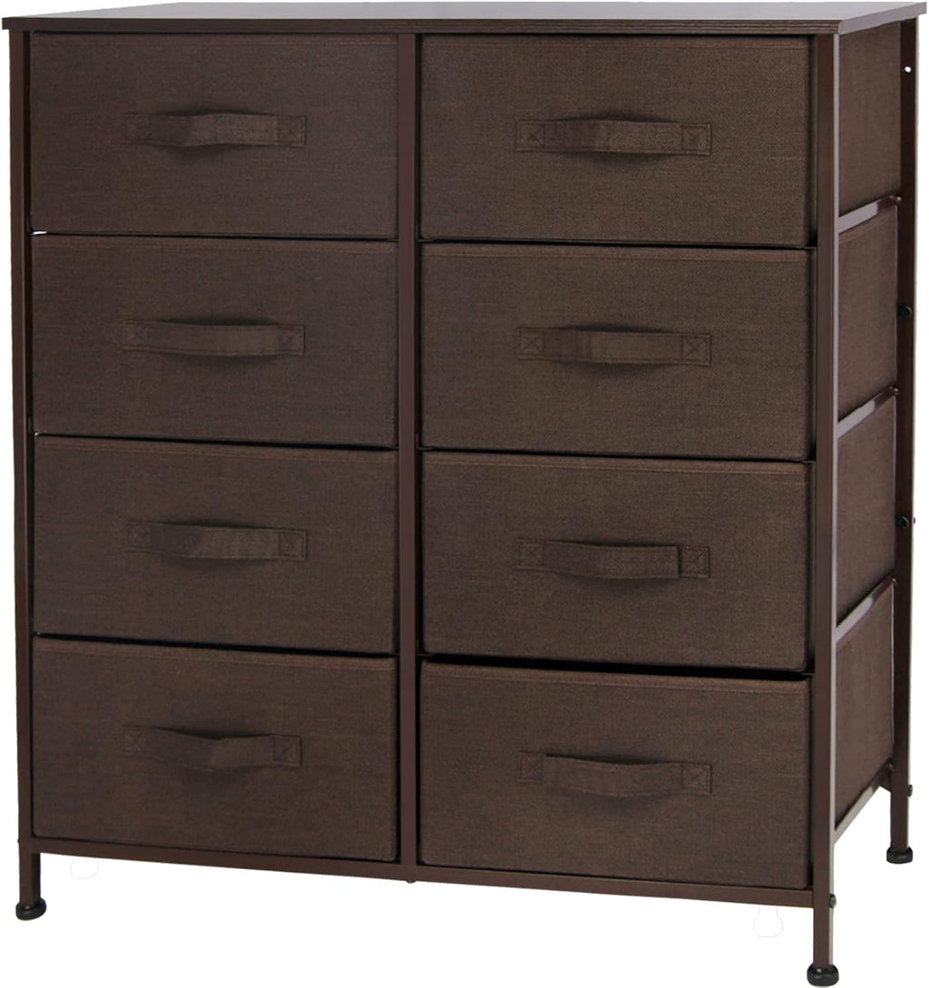 Rustic Brown Fabric 4 Drawer Storage Dresser T637