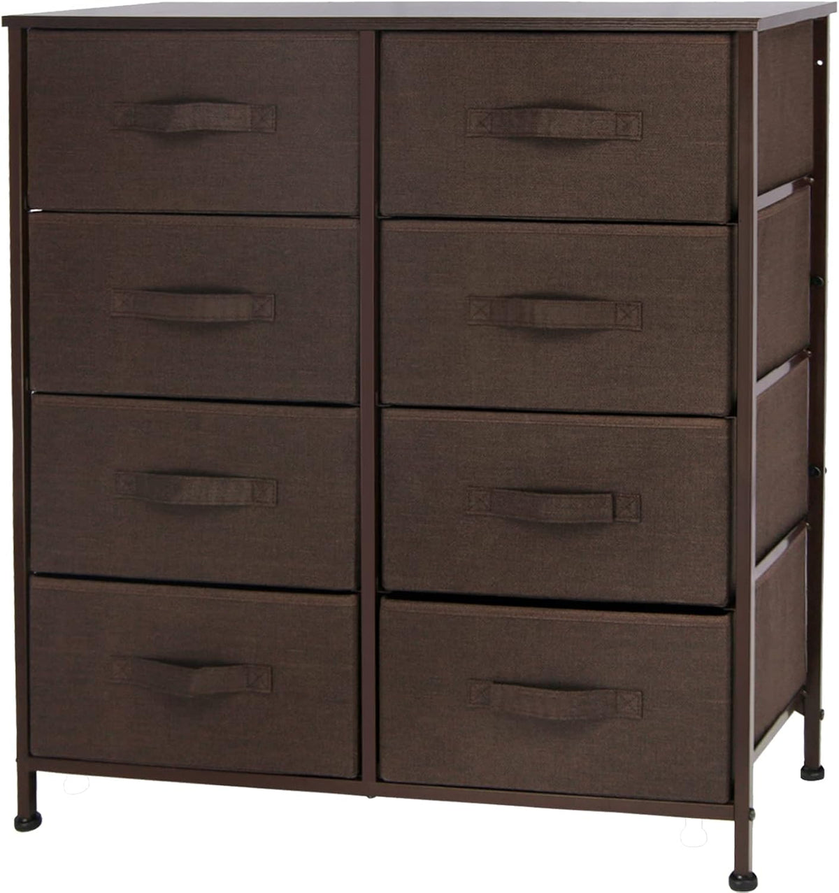 Rustic Brown Fabric 4 Drawer Storage Dresser T637