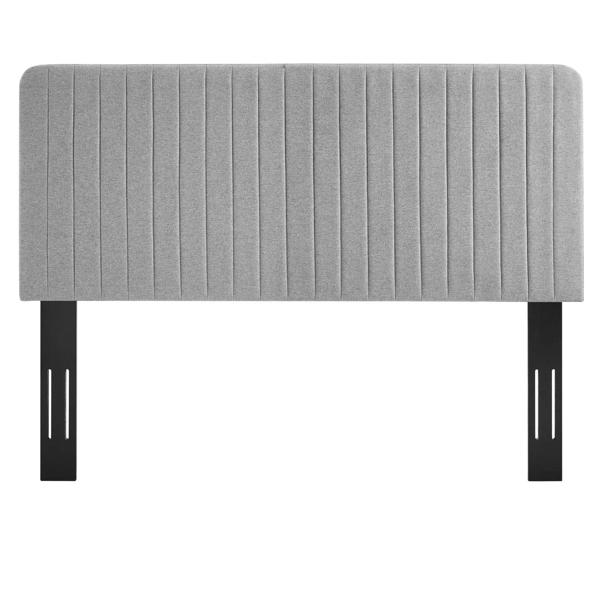 Light Gray Tufted Upholstered Fabric King Headboard M549961