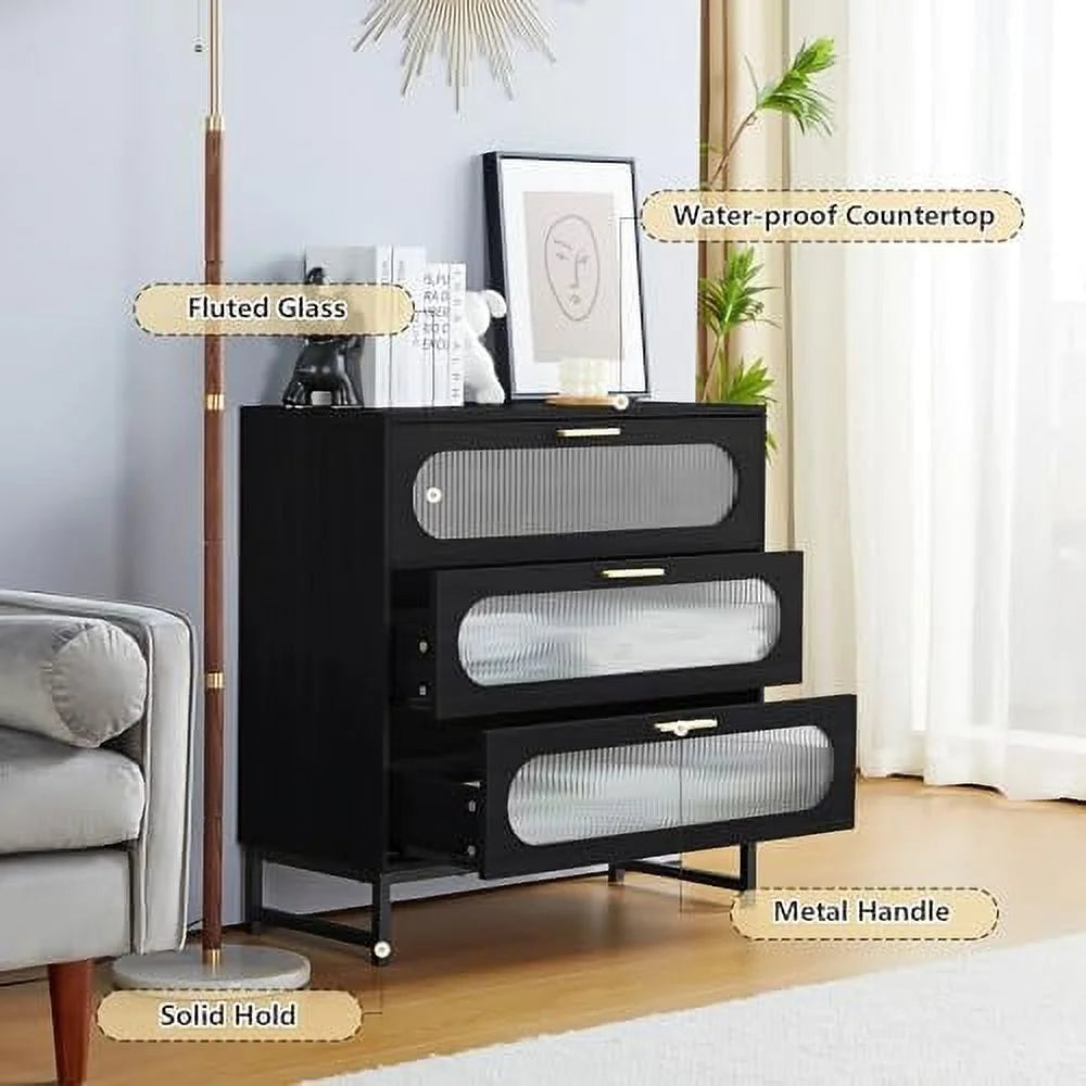 3 Drawer Wood Dresser X3982