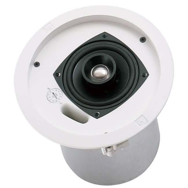 White 4x22 Coaxial 70V Ceiling Speaker Pair Y78755