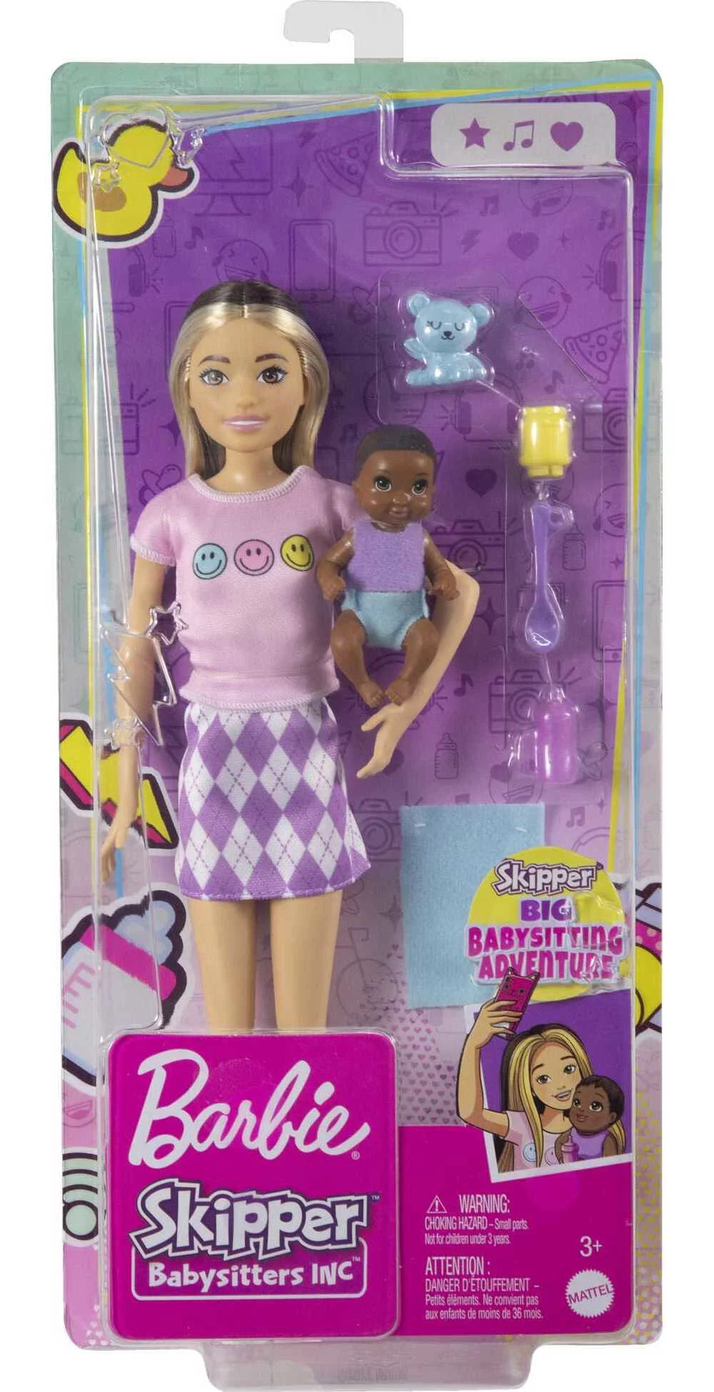 Argyle Skirt Doll with 2-Tone Hair, Baby Doll & 5 Pieces U483305