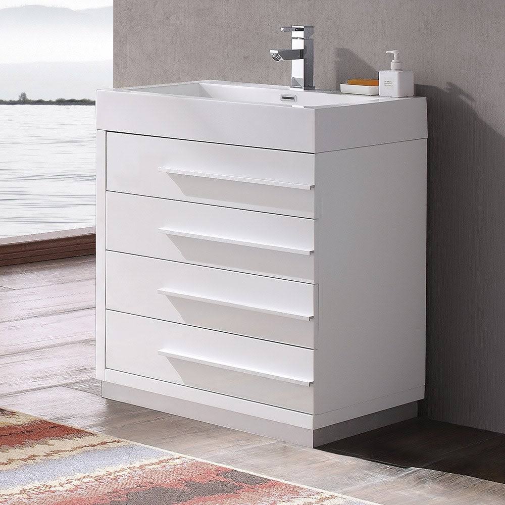 Gray Oak Bathroom Cabinet with Integrated Sink Y88136