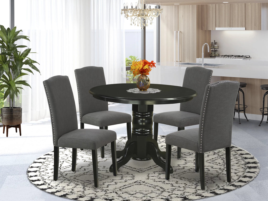 5-piece Wood Dining Set in Black/Dark Gotham Gray B261134