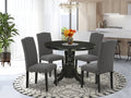 5-piece Wood Dining Set in Black/Dark Gotham Gray B261134