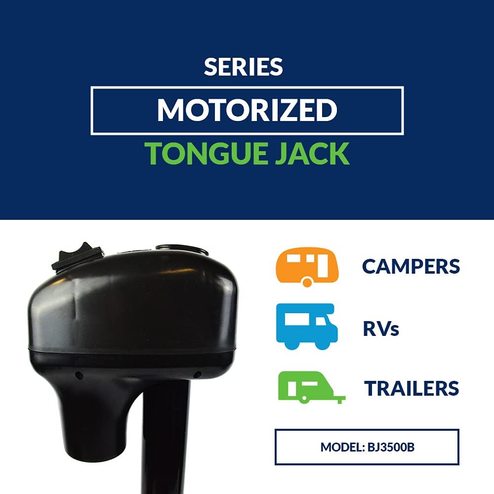 Electric Power Tongue Jack with Cover, 3500LB A-Frame Capacity, 12V, Front LED Y16516