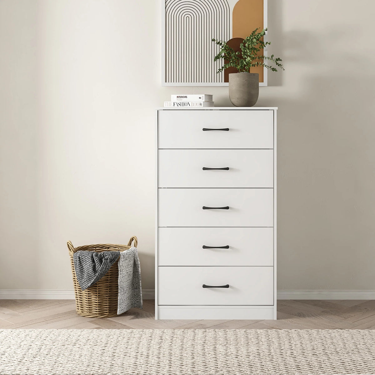 White 5 Drawer Dresser H2943