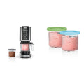 Silver Ice Cream Maker with 2 Pint Containers & Lids W3095
