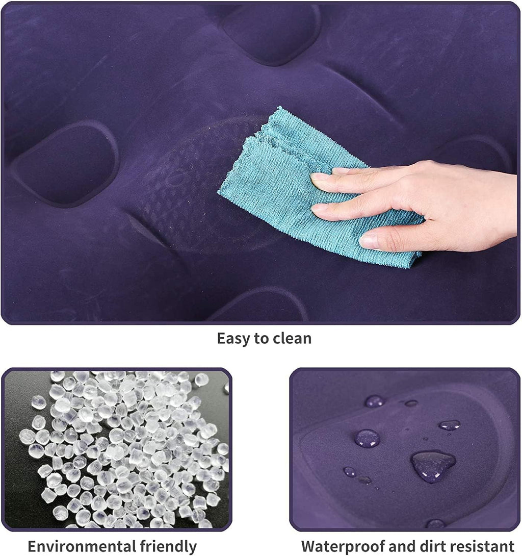 Full Size Air Mattress with Air Pump Inflatable Mattress with Flocking Surface Blow Up Mattress Air Bed Pack of 2 W92679