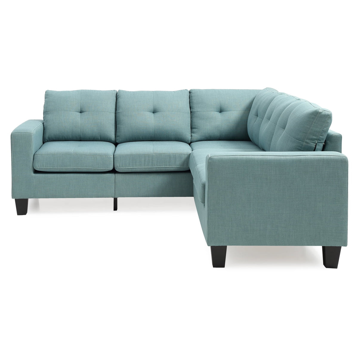 Teal Twill Fabric Sectional O548