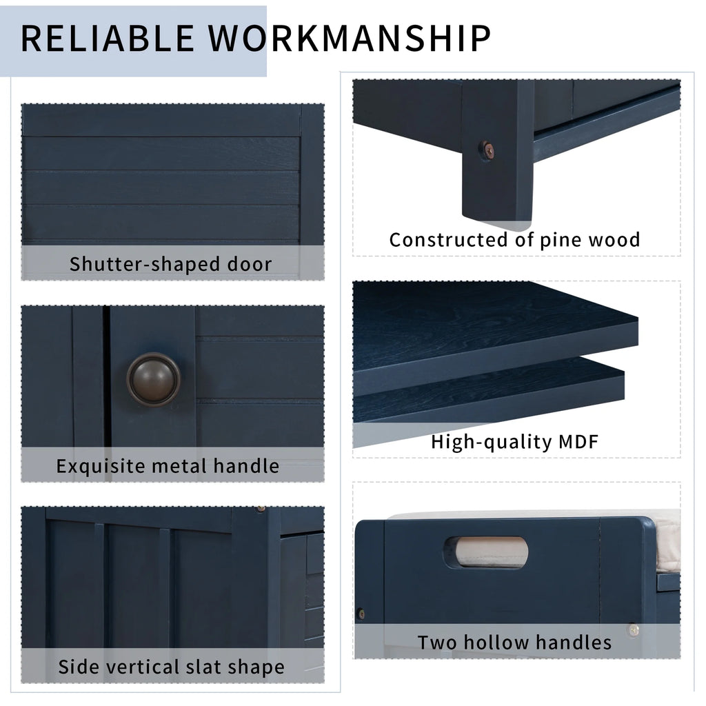 Blue Storage Bench R48363