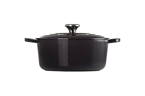 Black 5.5 qt Cast Iron Round Dutch Oven L680