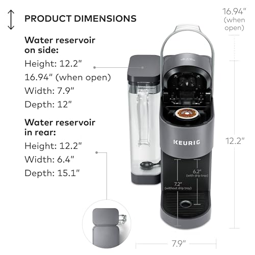 Single Serve K-Cup Pod Coffee Maker, 4 Brew Sizes, Black W64020