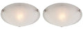 White and Brushed Nickel Finish Flush-Mount Ceiling Fixture with White Alabaster Glass Y32978