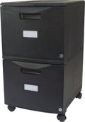 2-Drawer Mobile File Cabinet with Lock, All Black O667