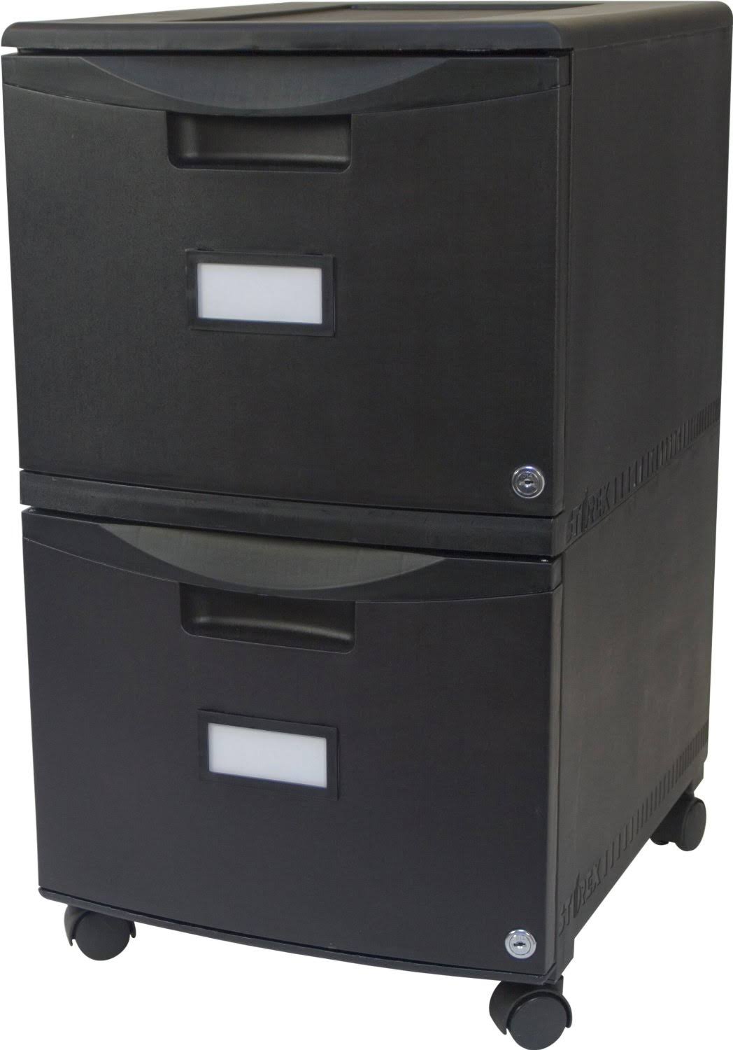 2-Drawer Mobile File Cabinet with Lock, All Black O667
