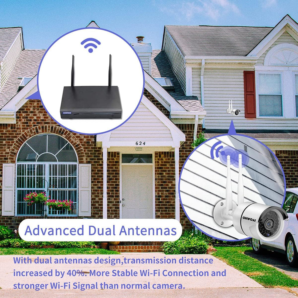 Wireless Security Camera System with 10 HD Screen, 4Pcs WiFi IP Cameras G253