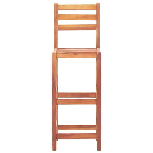 2 Pcs Solid Acacia Wood Bar Stools Z986434