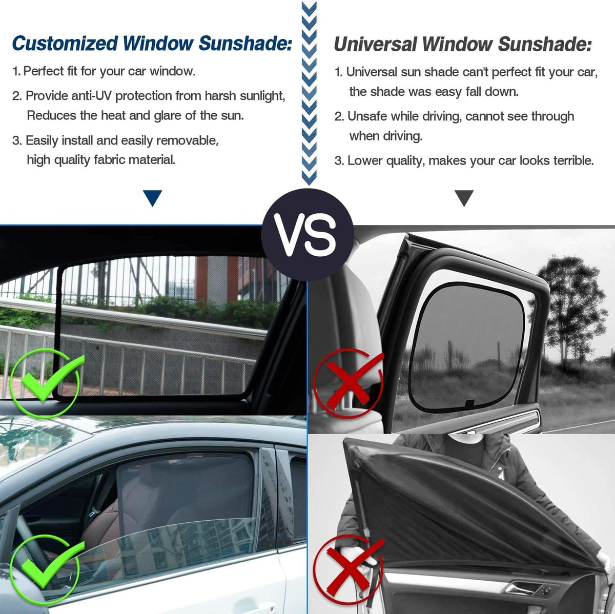 Car Side Window Sunshades 6Pcs H5911