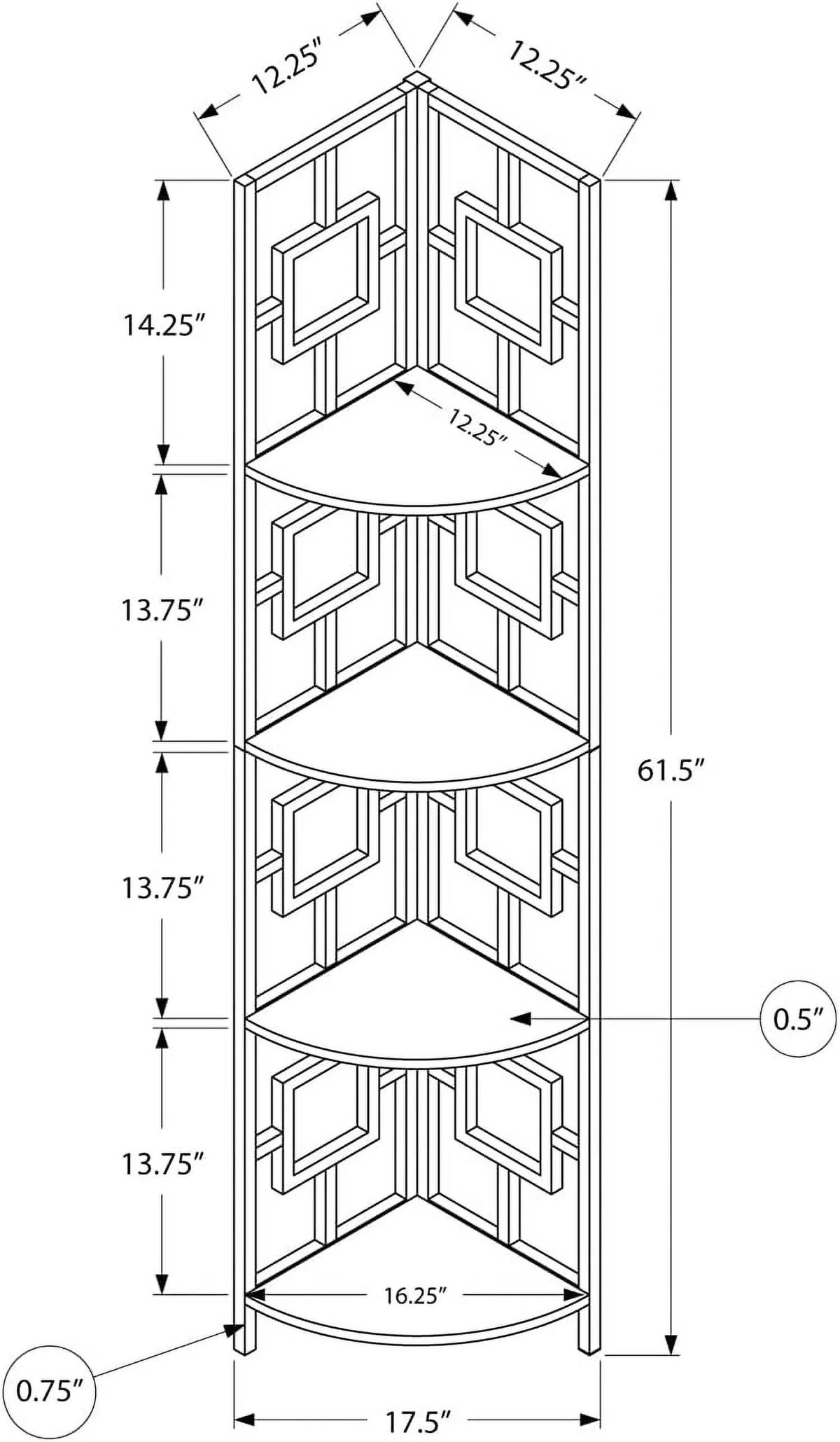 4 Tier Corner Bookcase Z81120