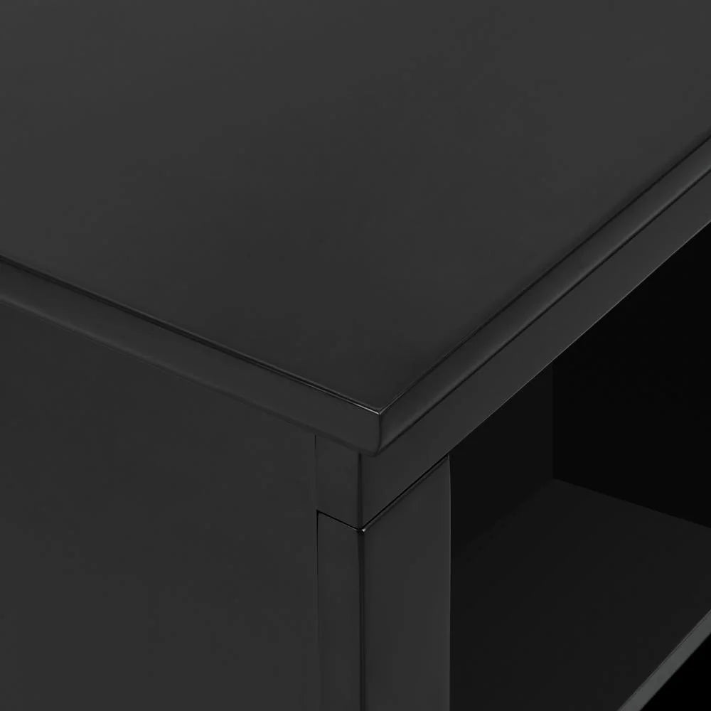 80" 2 Door Black Wood Console R7162