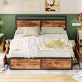 Queen Storage Bed Frame with Adjustable Headboard and 4 Drawers R862888