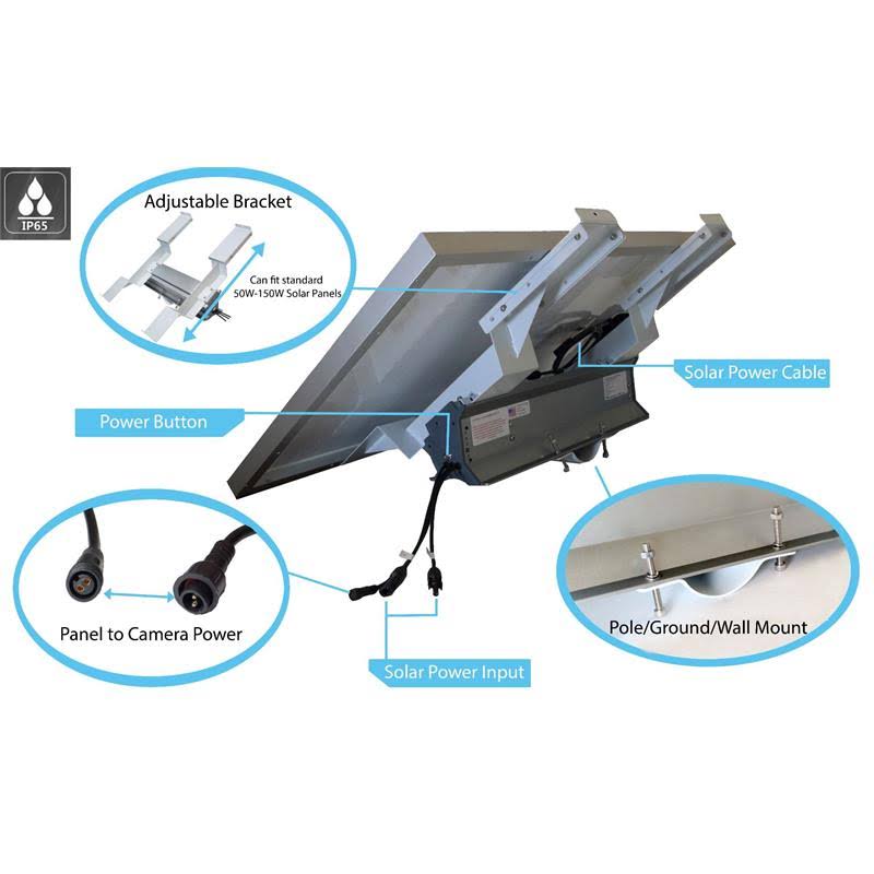 70W 330WH Battery 1 WiFi Camera High Voltage Solar Panel in Silver I436