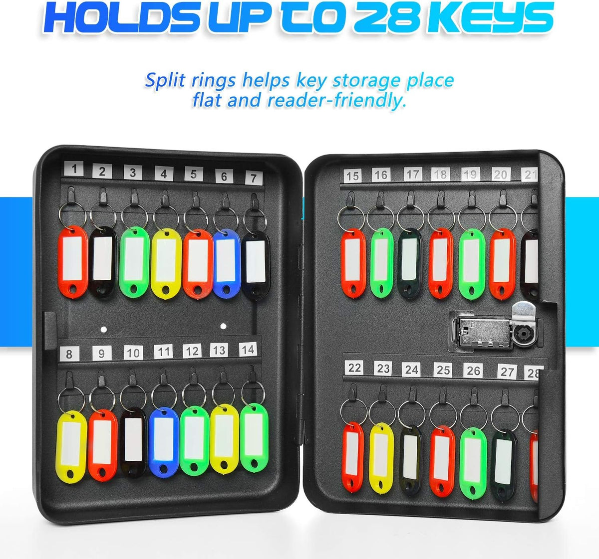 28 Key Steel Security Lock Box with Combination Lock, Pack of 2 N30580