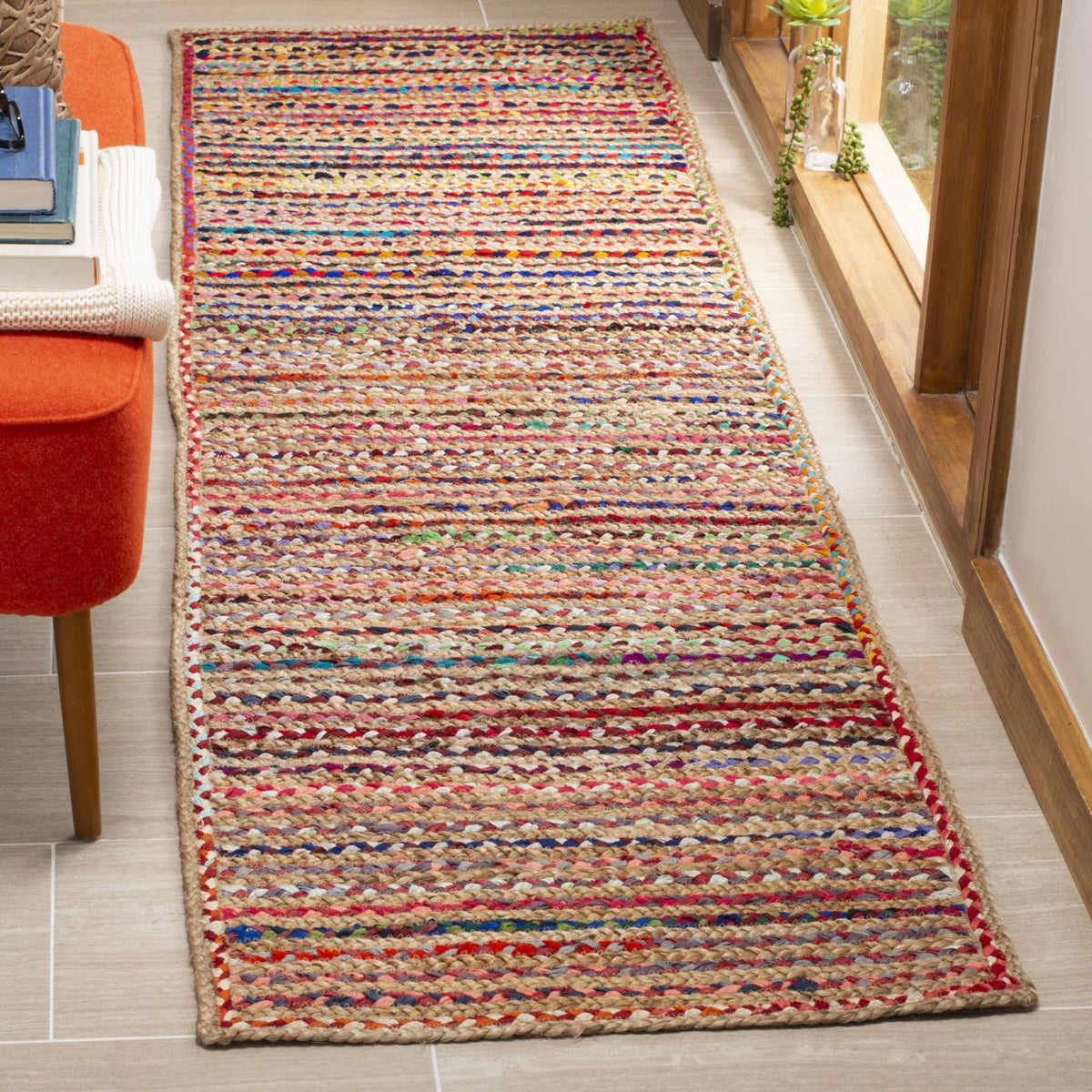 Handwoven Natural Multi Rug J42373