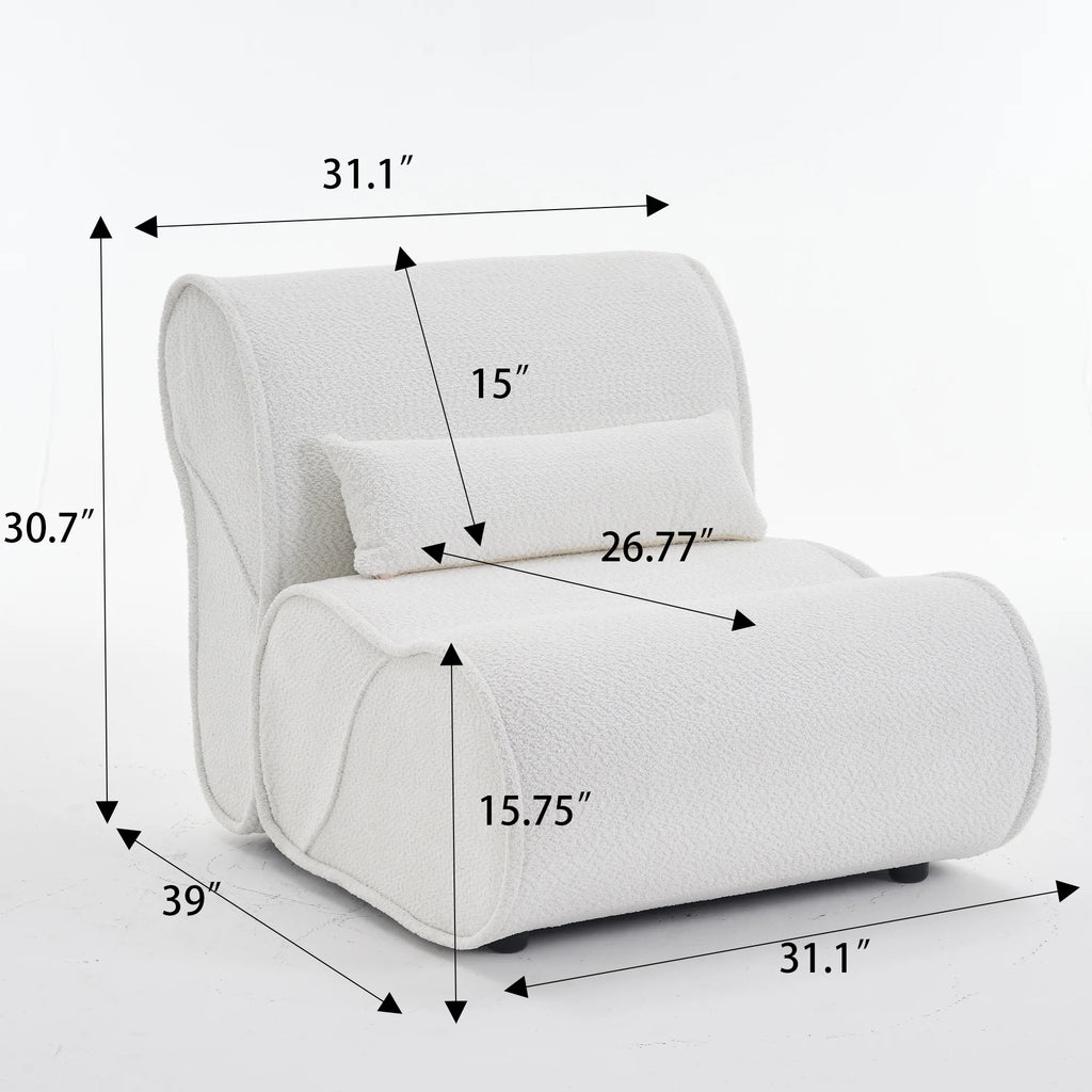 Soft Pellet Velvet Recliner with Waist Pack Padding S157989
