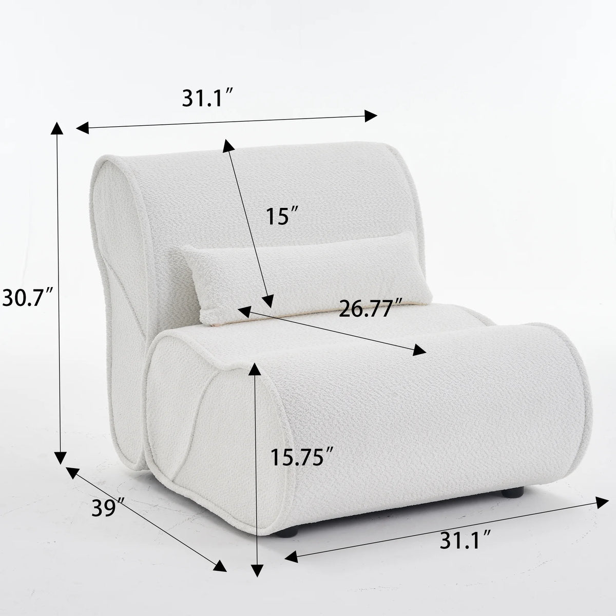 Soft Pellet Velvet Recliner with Waist Pack Padding S157989