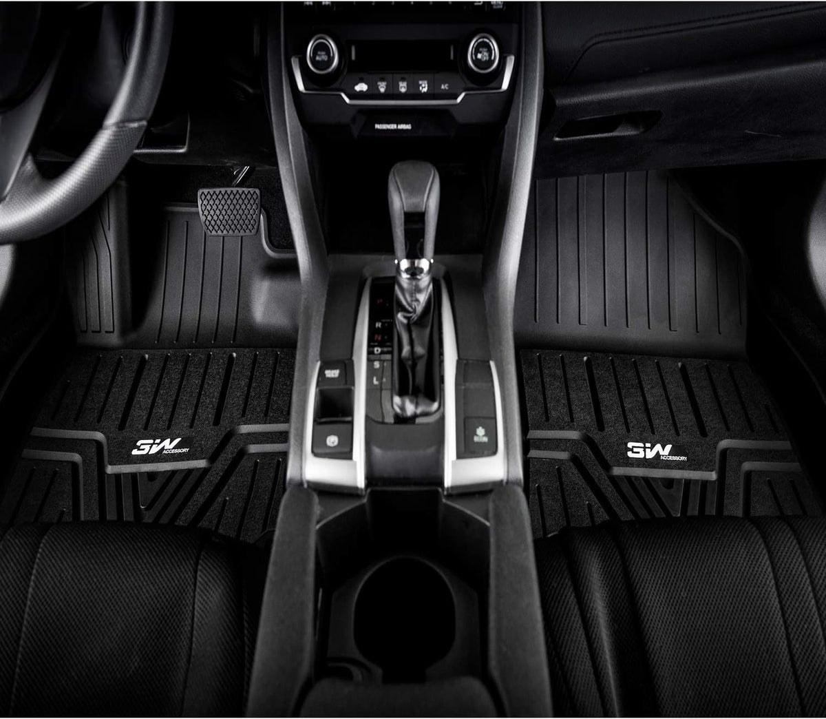 Black TPE All Weather Custom Fit Floor Liner Full Set Car Mats W35237