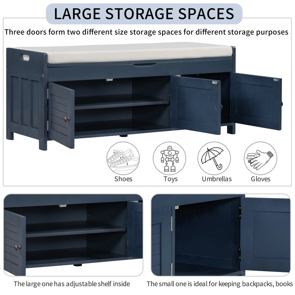 Blue Storage Bench R48363
