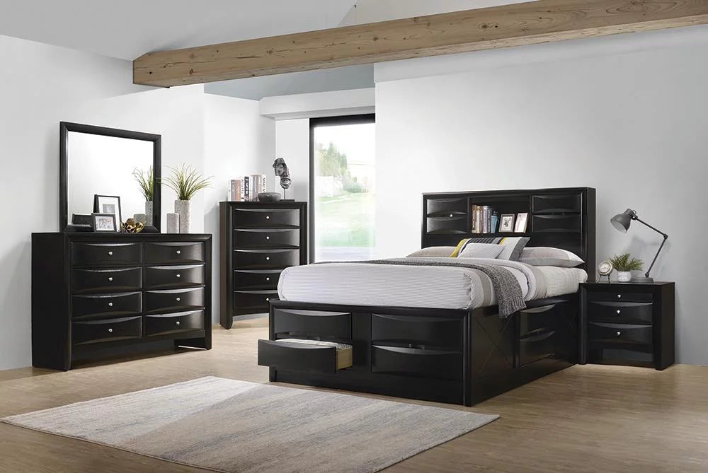 Black Eastern King Platform Storage Bed Q799