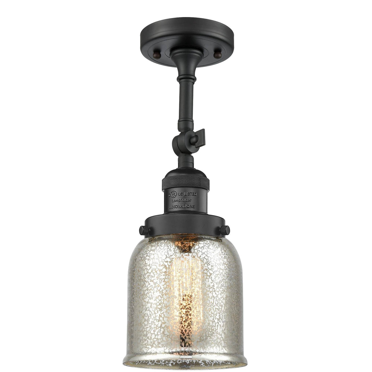 Black Semi Flush Mount Light D88841