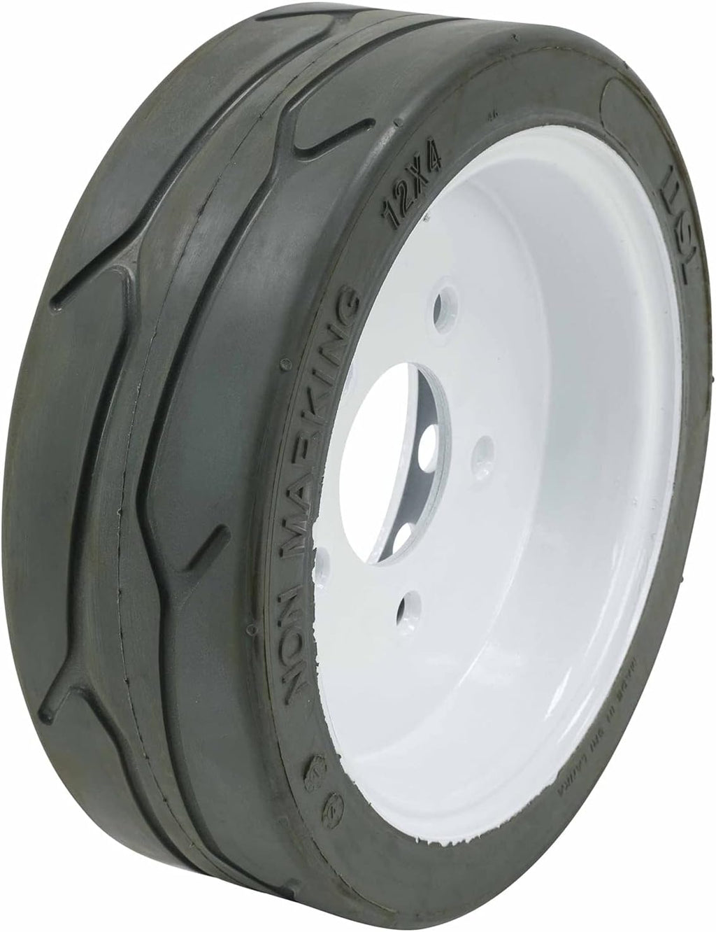 Non-Marking Wheel Assembly with Brake, 12 x 4 Tires, 4 Pack Y5379