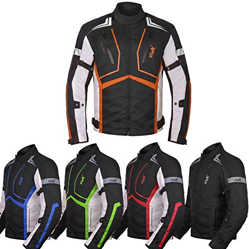 Orange Motorcycle Jacket with Cordura Fabric and Armor Foam Padding H259