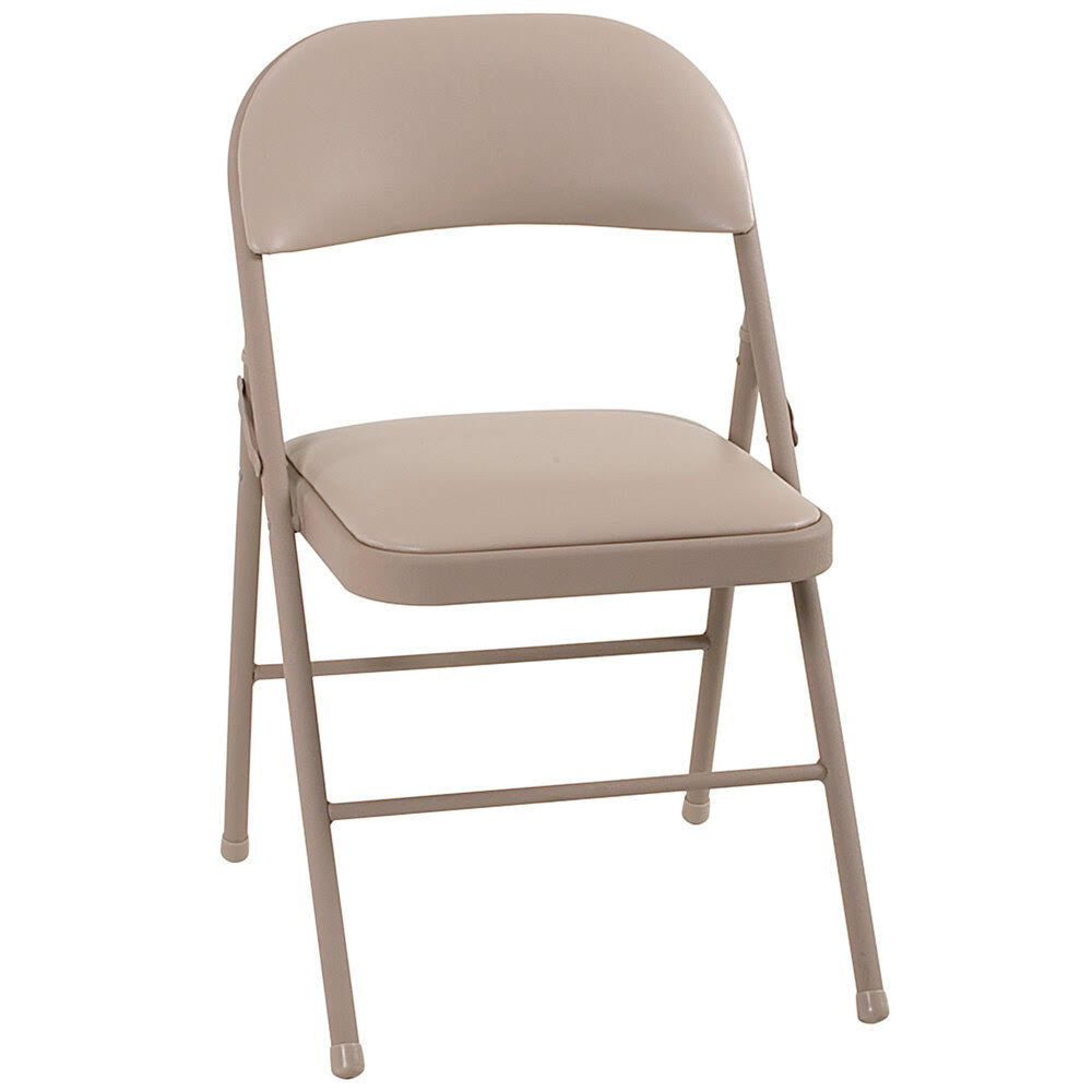 Vinyl Folding Chair, 4 Pack, Antique Linen S455