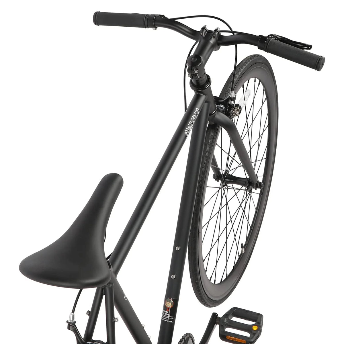700C 58 In Single Speed Fixed Gear Bike, Black T739