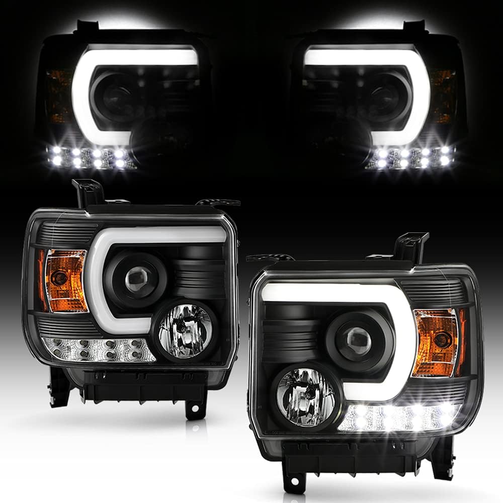 Black Projector Headlights Headlamps T8820