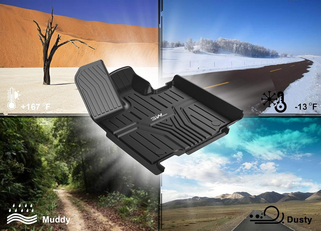 Black TPE All Weather Custom Fit Floor Liner Full Set Car Mats W35237