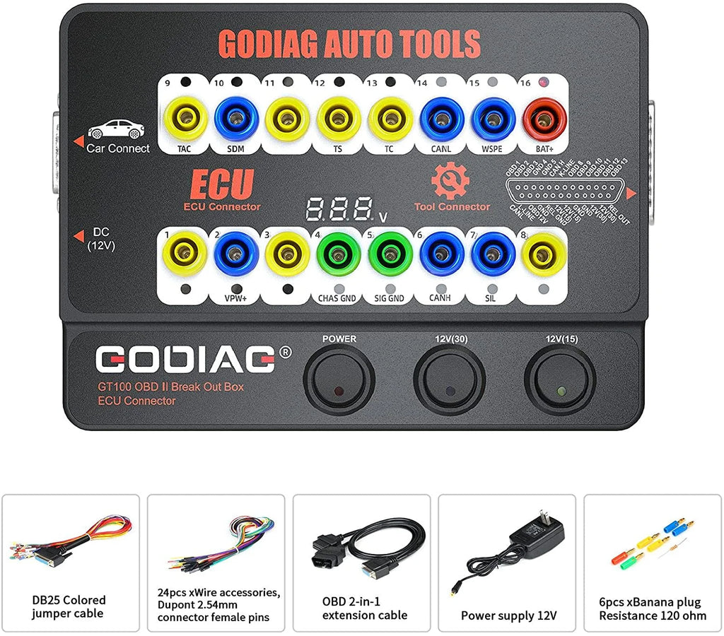 OBDII Protocol Detector Breakout Box ECU Connector V96061