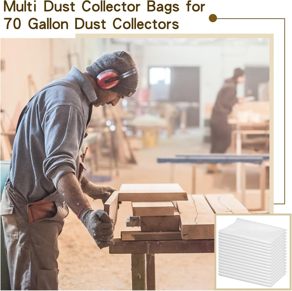 15 Pieces 39.37 x 31.5 Inch Plastic Clear Dust Collector Bags 70 Gallon Y651601