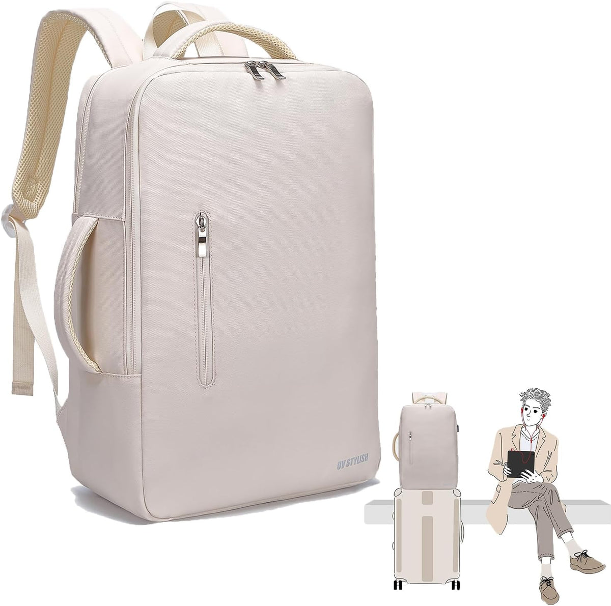 18x14x8 Inches Waterproof Travel Backpack with Charging Port W695824