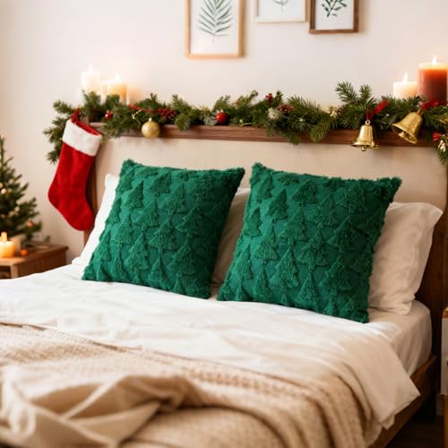 Christmas Tree Pillow Covers 18 x 18 Set of 2 Z67681