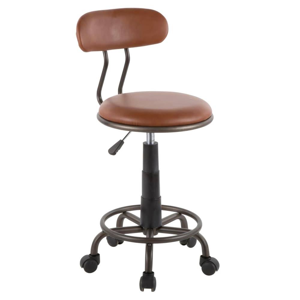 Adjustable Task Chair Camel Faux Leather C124