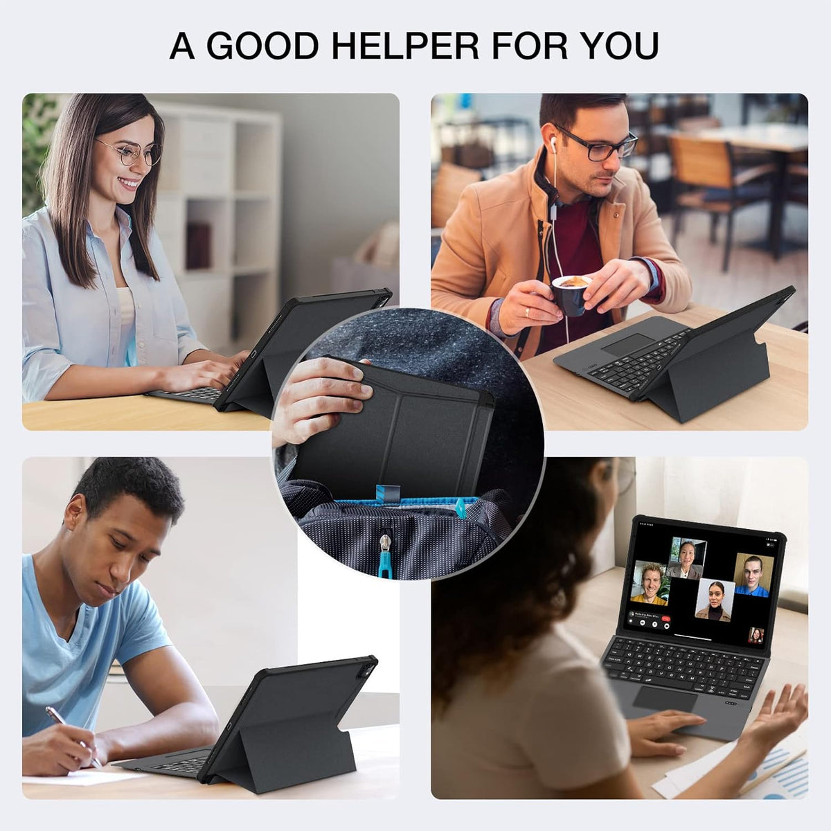 Leather Folio Case with Keyboard for iPad Pro 12.9 inch Z283599