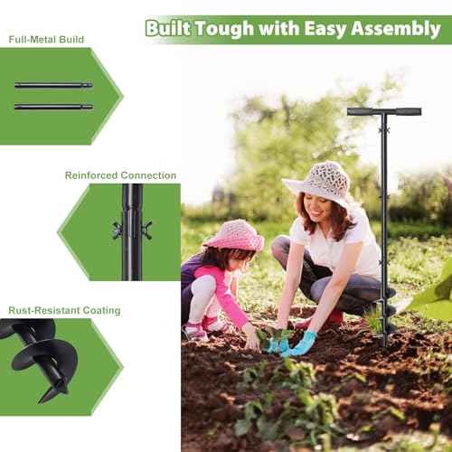 38 Inch Post Hole Digger Hand Auger Spiral Drill K6799